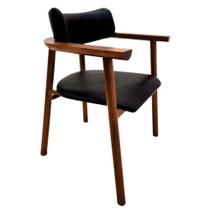 Cadeira Tramontina Maruja Ritmo Em Madeira Tauari Com Estofado Preto