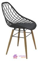 Cadeira Tramontina Philo em Poliamida com Pernas de Madeira Preta Cadeira Tramontina Philo em Poliamida com Pernas de Madeira Preta