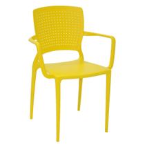 Cadeira Tramontina Safira em Polipropileno e Fibra de Vidro com Braços Amarelo