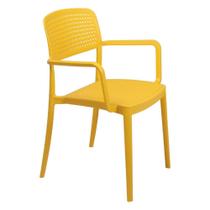 Cadeira Tramontina Serena Com Braços Amarela Empilhável Em Polipropileno Com Proteção Antimicrobiana Cadeira Tramontina Serena Com Braços Amarela Empilhável Em Polipropileno Com Proteção Antimicrobiana