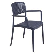 Cadeira Tramontina Serena Com Braços Azul Navy Empilhável Em Polipropileno Com Proteção Antimicrobiana Cadeira Tramontina Serena Com Braços Azul Navy Empilhável Em Polipropileno Com Proteção Antimicrobiana