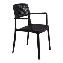 Cadeira Tramontina Serena Com Braços Preto Empilhável Em Polipropileno Com Proteção Antimicrobiana Cadeira Tramontina Serena Com Braços Preto Empilhável Em Polipropileno Com Proteção Antimicrobiana