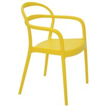 Cadeira Tramontina Sissi Summa com Encosto Vazado e Braços em Polipropileno e Fibra de Vidro Amarelo