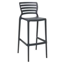 Cadeira Tramontina Sofia Alta Bar em Polipropileno e Fibra de Vidro Grafite Cadeira Tramontina Sofia Alta Bar em Polipropileno e Fibra de Vidro Grafite