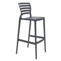 Cadeira Tramontina Sofia Alta Bar Grafite Banqueta Cadeira Tramontina Sofia Alta Bar Grafite Banqueta