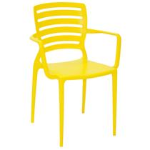 Cadeira Tramontina Sofia com Encosto Horizontal e Braços em Polipropileno e Fibra de Vidro Amarelo
