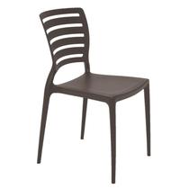 Cadeira Tramontina Sofia em Fibra de Vidro Marrom com Encosto Horizontal Cadeira Tramontina Sofia em Fibra de Vidro Marrom com Encosto Horizontal
