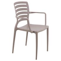 Cadeira Tramontina Sofia em Polipropileno e Fibra de Vidro Camurça com Encosto Horizontal e Braços Cadeira Tramontina Sofia em Polipropileno e Fibra de Vidro Camurça com Encosto Horizontal e Braços