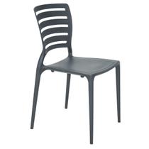 Cadeira Tramontina Sofia Encosto Horizontal Grafite em Polipropileno e Fibra de Vidro Cadeira Tramontina Sofia Encosto Horizontal Grafite em Polipropileno e Fibra de Vidro