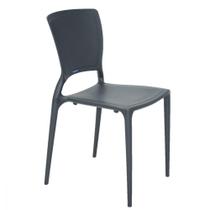 Cadeira Tramontina Sofia Grafite com Encosto Fechado Cadeira Tramontina Sofia Grafite com Encosto Fechado