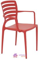 Cadeira Tramontina Sofia Vermelha com Braços Encosto Vazado Horizontal em Polipropileno