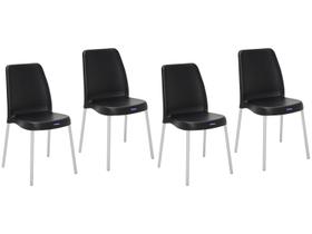 Cadeira Tramontina Vanda Preta em Polipropileno com Pernas