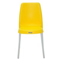 Cadeira Tramontina Vanda Summa Em Polipropileno Amarelo Com Pernas De Aluminio