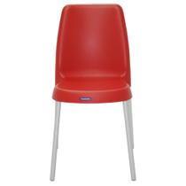 Cadeira Tramontina Vanda Summa em Polipropileno Vermelho com Pernas de Aluminio Cadeira Tramontina Vanda Summa em Polipropileno Vermelho com Pernas de Aluminio