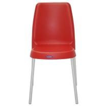 Cadeira Tramontina Vanda Summa em Polipropileno Vermelho com Pernas de Aluminio