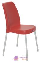 Cadeira Tramontina Vanda Vermelha sem Braços em Polipropileno com Pernas Anodizadas