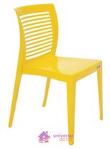 Cadeira Tramontina Victória Amarela sem Braços com Encosto Vazado Horizontal em Polipropileno