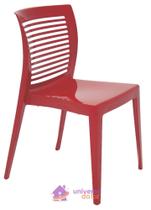 Cadeira Tramontina Victória Vermelha sem Braços com Encosto Vazado Horizontal em Polipropileno