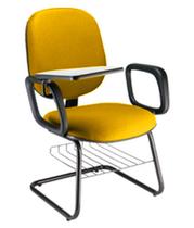 Cadeira Universitária com prancheta para Escolas Linha Uno Amarelo