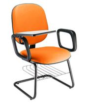 Cadeira Universitária com prancheta para Escolas Linha Uno Laranja
