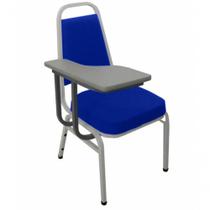 Cadeira Universitária Empilhável Linha Hotel Plus produto com cor Azul. Cadeira Universitária Empilhável Linha Hotel Plus produto com cor Azul.