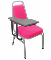Cadeira Universitária Empilhável Linha Hotel Plus Rosa