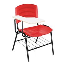 Cadeira Universitária Plástica com Prancheta MDF - COR VERMELHO - POLLO MÓVEIS - 34017 Cadeira Universitária Plástica com Prancheta MDF - COR VERMELHO - POLLO MÓVEIS - 34017
