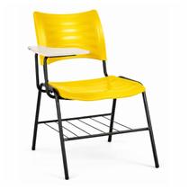 Cadeira Universitária Plástica Prancheta MDF - COR AMARELO - MRPLAST - 34010