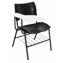 Cadeira Universitária Plástica Prancheta MDF Cor Preto Masticmol Cadeira Universitária Plástica Prancheta MDF Cor Preto Masticmol