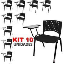 Cadeira Universitária Plástica Preta 10 Unidades - ULTRA Móveis Cadeira Universitária Plástica Preta 10 Unidades - ULTRA Móveis