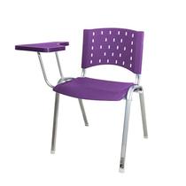Cadeira Universitária Plástica Roxa Prancheta Plástica Base Prata - ULTRA Móveis