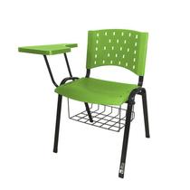 Cadeira Universitária Plástica Verde Com Porta Livros Prancheta Plástica - ULTRA Móveis