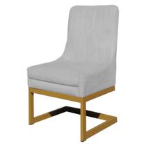 Cadeira Valentina Para Cozinha Base Dourada Suede Branco - Belliv Decor Cadeira Valentina Para Cozinha Base Dourada Suede Branco - Belliv Decor