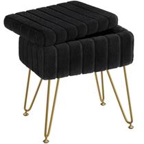 Cadeira Vanity Stool Greenstell Faux Fur com armazenamento 40x30x50cm