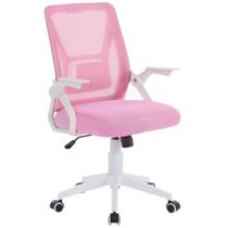 Cadeira VECELO com encosto médio giratória ergonômica rosa ajustável