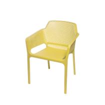 Cadeira Vega em Polipropileno Amarela Com Branco 80x46x46cm