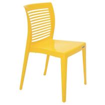 Cadeira Victória Amarela Sem Braços Com Encosto Vazado Horizontal Em Polipropileno
