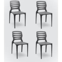 Cadeira Ville 52 Basalto - Kit com 4 Unidades