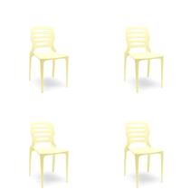 Cadeira Ville 60 Amarelo Primavera - Kit com 4 Unidades Mostarda