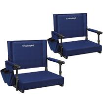 Cadeira VIVOHOME Stadium Seats, pacote com 2 almofadas azul marinho Cadeira VIVOHOME Stadium Seats, pacote com 2 almofadas azul marinho