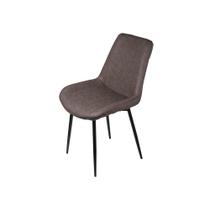 Cadeira Volga PU Café Base Metal