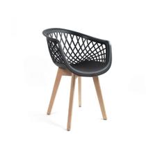 Cadeira Web Wood Preta Empório Tiffany - Seatco