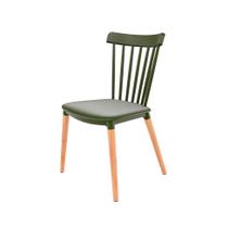 Cadeira Windsor Verde Musgo e Madeira