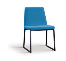 Cadeira Yanka Linho Azul Base Aço Preto - OOCA Móveis