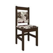 Cadeira Zamarchi 17, Marrom e Tecido Floral - 2 peças