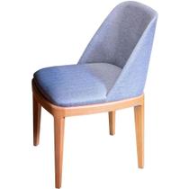 Cadeira Zara Sem Braço Tecido Linen Cinza com Estrutura Madeira Tauari - 67113 Cadeira Zara Sem Braço Tecido Linen Cinza com Estrutura Madeira Tauari - 67113