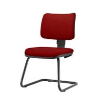 Cadeira Zip Assento Crepe Vermelho Base Fixa Preta - 54473