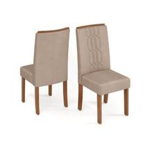 Cadeira Zoe Dj Conjunto (02 Und) Freijo / Veludo Creme