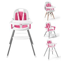 Cadeirão Cadeira Cadeirinha Alimentação Papinha Bebê Alta Mesa Refeição Menina Rosa - Multilaser