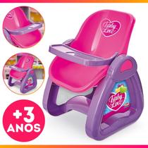 Cadeirão de Papinha Para Boneca Baby Love Menina Rosa